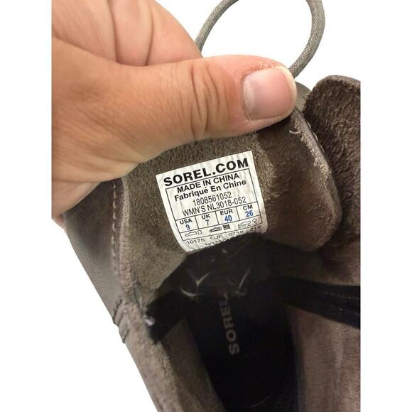 Sorel Women's Joan Of Arctic Wedge II Lace Up Ankle Boot 9 Gray Grey - Picture 7 of 9